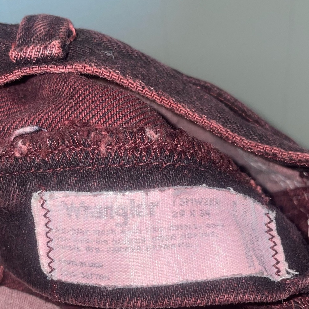 Vintage Wrangler High Waist Straight Leg Burgandy Jeans 29 x 34 - Picture 7 of 7